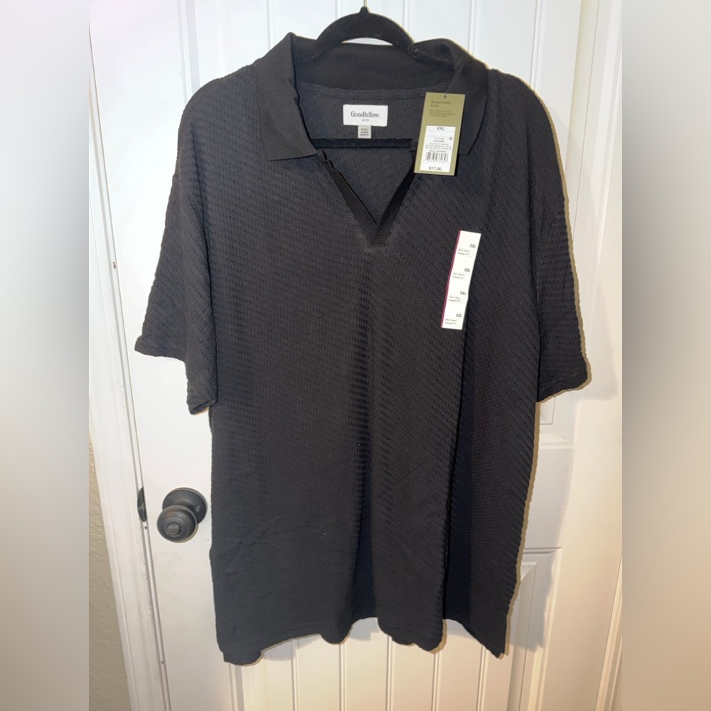 Mens black XXL collared shirt